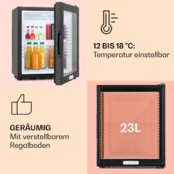 MKS-12 Minibar 24 Liter Klasse E Schwarz Glas 0dB -Innovation Home Appliances Store 10005439 de 0004 usp
