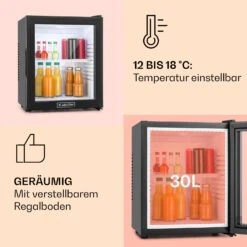 MKS-13 Minibar Mini-Kühlschrank 3 Temperaturen 30L 23 DB Glastür -Innovation Home Appliances Store 10005440 de 0004 usp