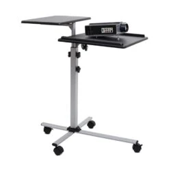 S-2 Beamertisch 2 Flächen Höhenverstellbar Neigbar Rollen