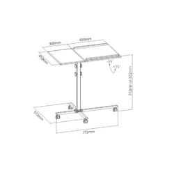 S-2 Beamertisch 2 Flächen Höhenverstellbar Neigbar Rollen -Innovation Home Appliances Store 10005973 yy 0005 titel skizze