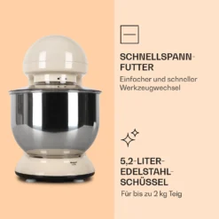 Bella Küchenmaschine 2000 W / 2,7 PS 5 Ltr Edelstahl BPA-frei -Innovation Home Appliances Store 10008232 de 0005 logo
