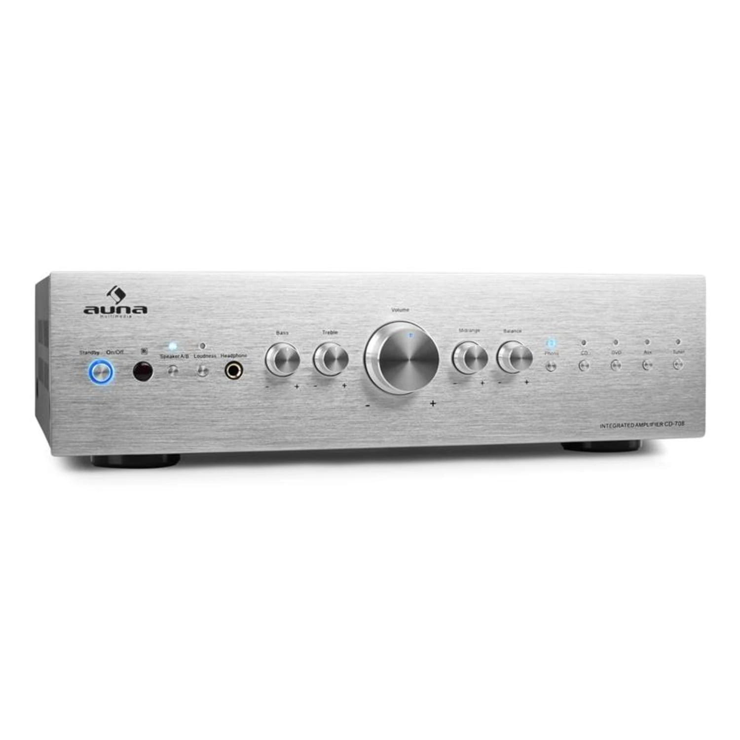 CD708 Stereo-Verstärker AUX Phono Silber 600W 1 CD708 Stereo-Verstärker AUX Phono Silber 600W
