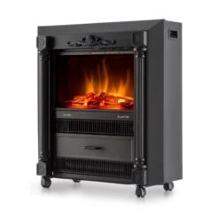 Grenoble Elektrischer Kamin Heizlüfter 1850 W Bodenrollen Thermostat -Innovation Home Appliances Store 10012129 yy 0004 front Klarstein Grenoble Elektrischer Kamin 2000W