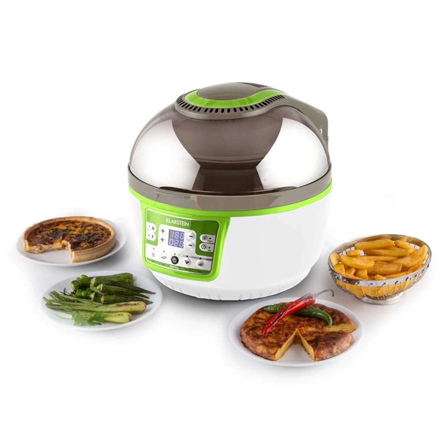 VitAir Turbo Heißluftfritteuse Grün-weiß 1400W Grillen Backen 9l 11 VitAir Turbo Heißluftfritteuse Grün-weiß 1400W Grillen Backen 9l – Bild 11