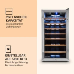 Vinamour 26 Uno Weinkühlschrank 26 Flaschen 88 Liter Edelstahl LED -Innovation Home Appliances Store 10028491 de 0003 logo