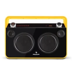Bebop Ghettoblaster USB Bluetooth AUX MIC Akku Gelb -Innovation Home Appliances Store 10028660 yy 0005 front 03 Auna Bebop Ghettoblaster