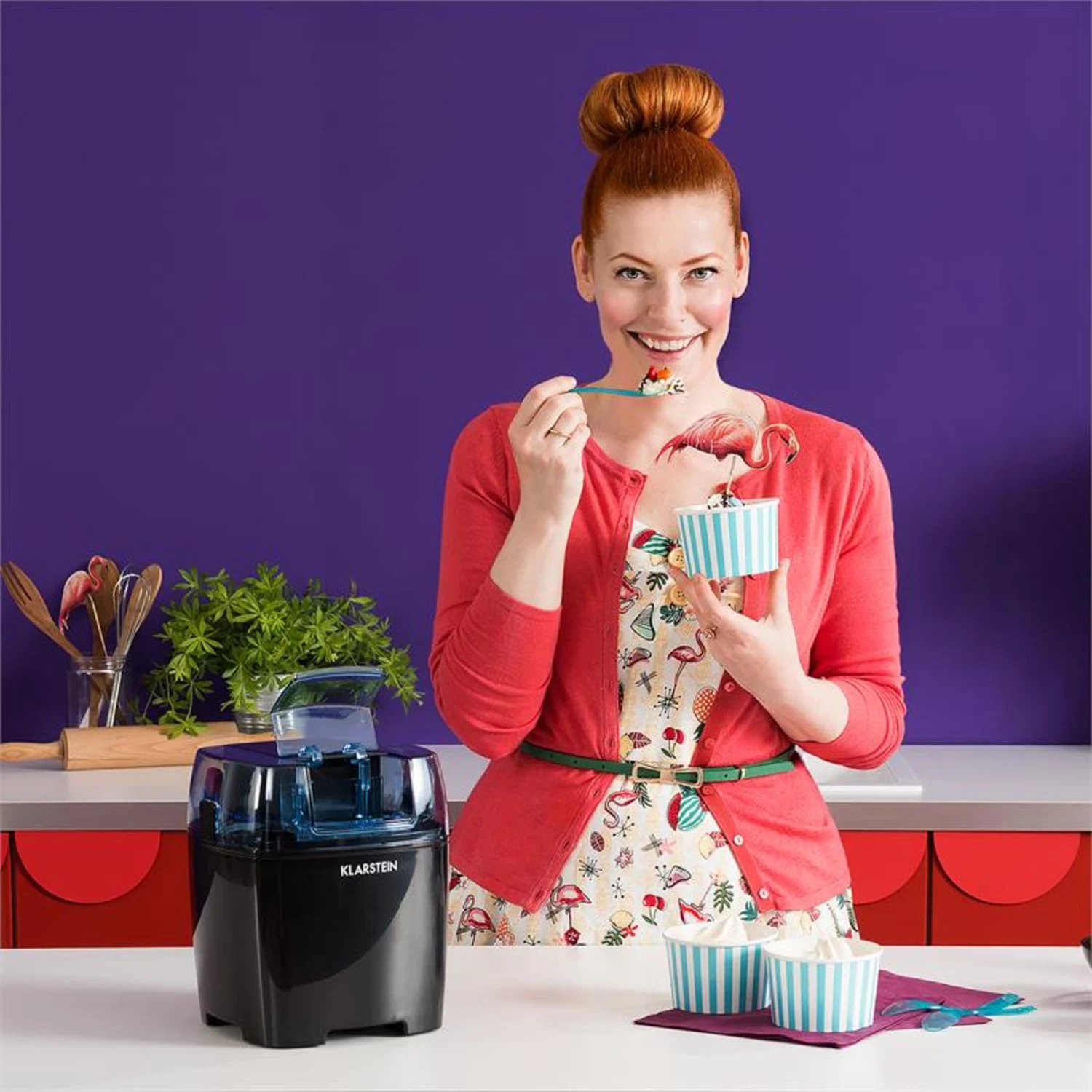 Creamberry Eiscremebereiter Flaschenkühler Frozen Yogurt Maschine 1,5l 2 Creamberry Eiscremebereiter Flaschenkühler Frozen Yogurt Maschine 1,5l – Bild 2