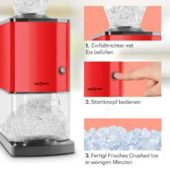 Icebreaker Ice Crusher 15kg/h 3,5 Liter Eisbehälter Edelstahl Rot 10 Icebreaker Ice Crusher 15kg/h 3,5 Liter Eisbehälter Edelstahl Rot -Innovation Home Appliances Store 10028938 de 0004 usp