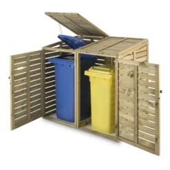 Ordnungshüter 2T Mülltonnenbox 145x130x87cm (BxHxT) 2 Tonnen Kiefer -Innovation Home Appliances Store 10030718 yy 0005 titel Double Wheelie Bin