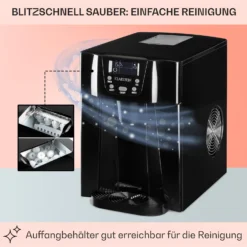 Ice Volcano 2G Eismaschine LED 12kg Je 24h 2l 6-12min Schwarz -Innovation Home Appliances Store 10030844 DE 0005 usp