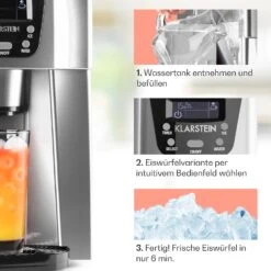 Ice Volcano 2G Eismaschine LED 12kg Je 24h 2l 6-12min Silber -Innovation Home Appliances Store 10030848 DE 0004 usp
