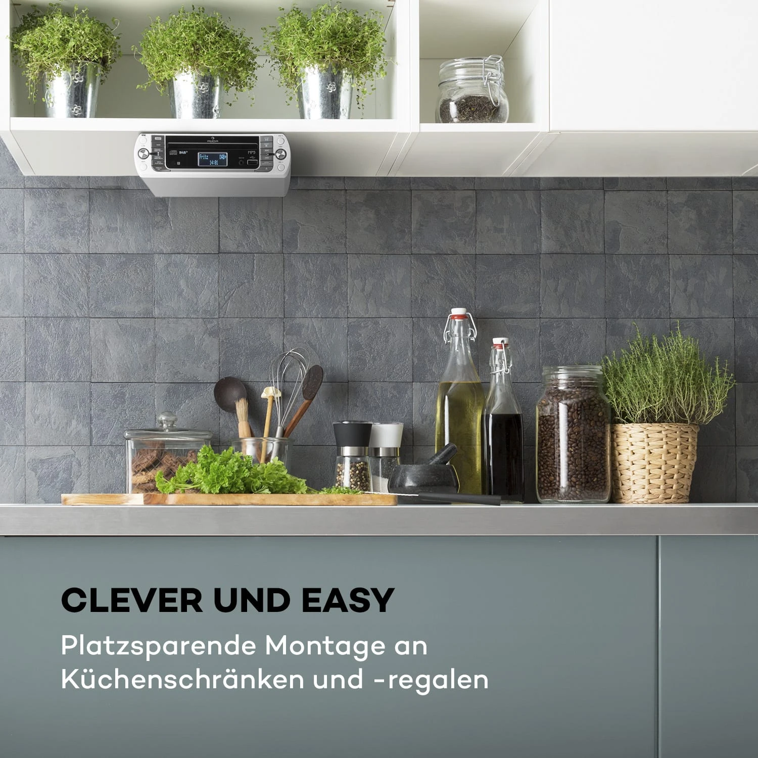 KR-400 CD Küchenradio, DAB+/PLL FM, CD/Mp3-Player Silber 2 KR-400 CD Küchenradio, DAB+/PLL FM, CD/Mp3-Player Silber – Bild 2