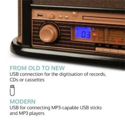 Belle Epoque 1908 Retro-Stereoanlage Plattenspieler USB CD MP3 -Innovation Home Appliances Store 10031957 yy 0005 logo auna Belle Epoque 1908 Retro Stereoanlage