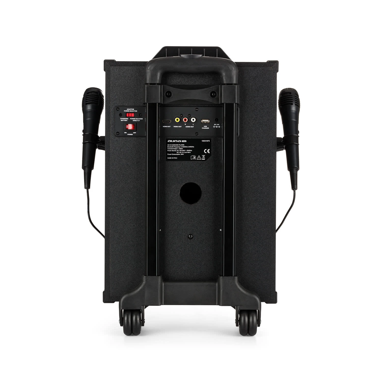 DisGo Box 360 Party BT System 2 Mikrofone HDMI BT LED USB Rollen – Bild 4