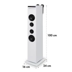 Karaboom CD Karaoke-Anlage Bluetooth MP3 USB-Charger Mikrofon FB Weiß -Innovation Home Appliances Store 10032106 yy 0010 logo auna Karaboom CD Karaoke Turm weiss