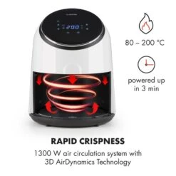 AirVital Heißluftfritteuse 1300W 2,5l CeraPlus-Antihaft Touch Weiß -Innovation Home Appliances Store 10032331 yy 0004 logo Klarstein AirVital Heissluftfritteuse 1300W weiss reedit