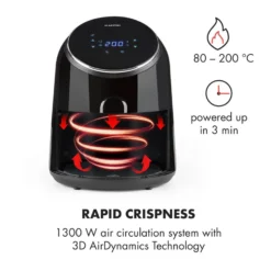 AirVital Heißluftfritteuse 1300W 2,5l CeraPlus-Antihaft Touch Schwarz -Innovation Home Appliances Store 10032332 yy 0004 logo Klarstein AirVital Heissluftfritteuse 1300W schwarz reedit