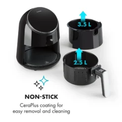 AirVital Heißluftfritteuse 1300W 2,5l CeraPlus-Antihaft Touch Schwarz -Innovation Home Appliances Store 10032332 yy 0006 logo Klarstein AirVital Heissluftfritteuse 1300W schwarz