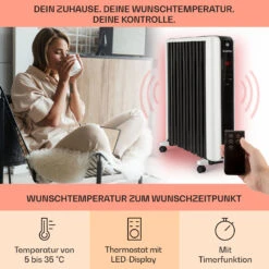 Thermaxx 2500 Ölradiator 2500W 5-35° C 24h-Timer Weiß/schwarz -Innovation Home Appliances Store 10032775 de 0003 usp
