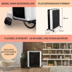Thermaxx 2500 Ölradiator 2500W 5-35° C 24h-Timer Weiß/schwarz -Innovation Home Appliances Store 10032775 de 0006 usp
