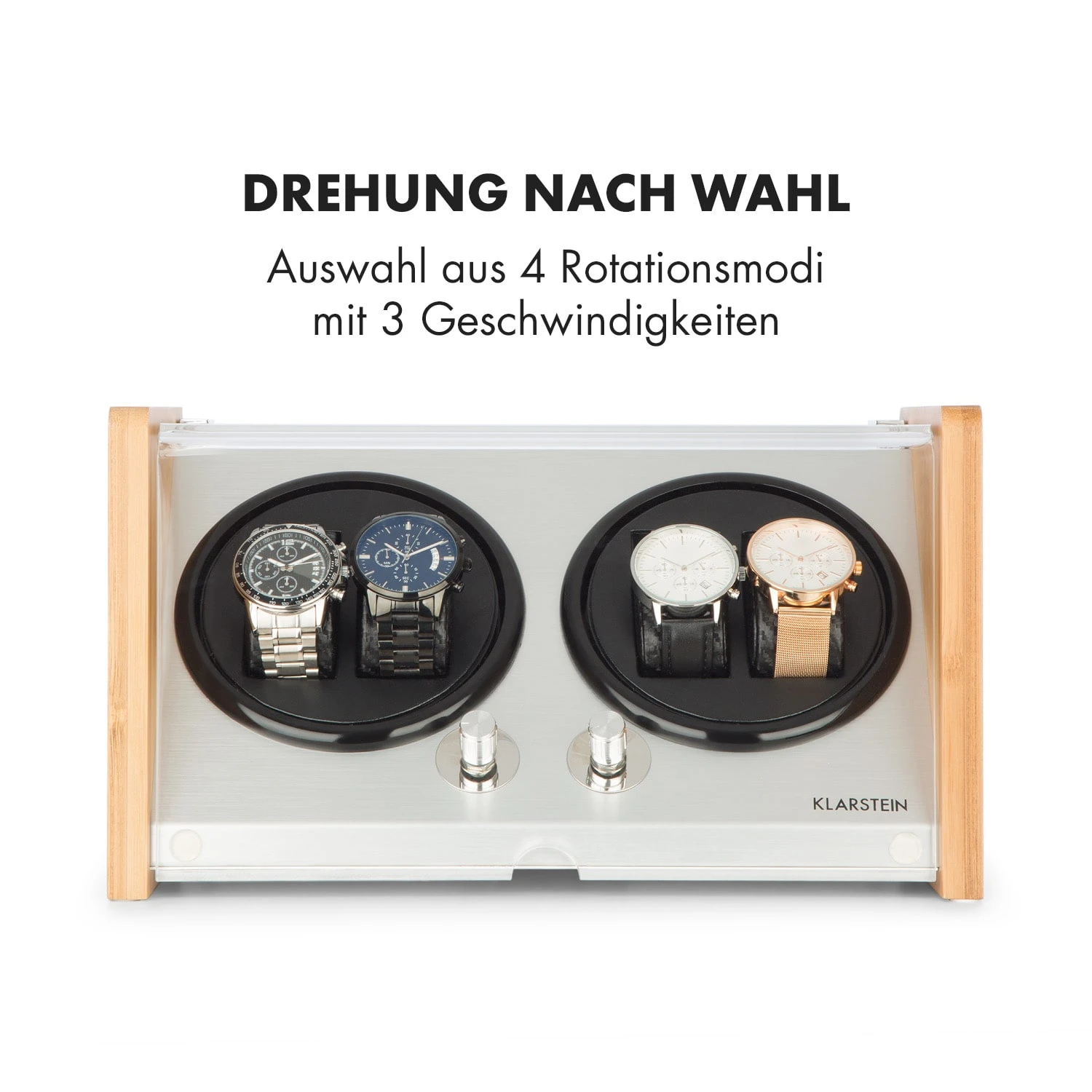 Hanoi 4 Uhrenbeweger, 4 Uhren, 3 Geschwindigkeiten, 4 Modi, Bambus 4 Hanoi 4 Uhrenbeweger, 4 Uhren, 3 Geschwindigkeiten, 4 Modi, Bambus – Bild 4