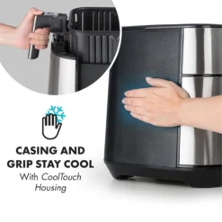 AeroVital Heißluftfritteuse 1700W 5,4 Liter Timer Edelstahl Silber -Innovation Home Appliances Store 10032848 yy 0006 logo Klarstein AeroVital Heissluftfritteuse silber reedit