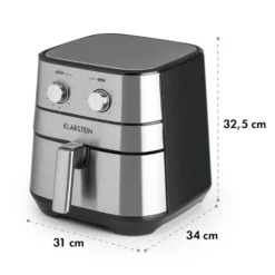 AeroVital Heißluftfritteuse 1700W 5,4 Liter Timer Edelstahl Silber -Innovation Home Appliances Store 10032848 yy 0010 logo Klarstein AeroVital Heissluftfritteuse silber reedit