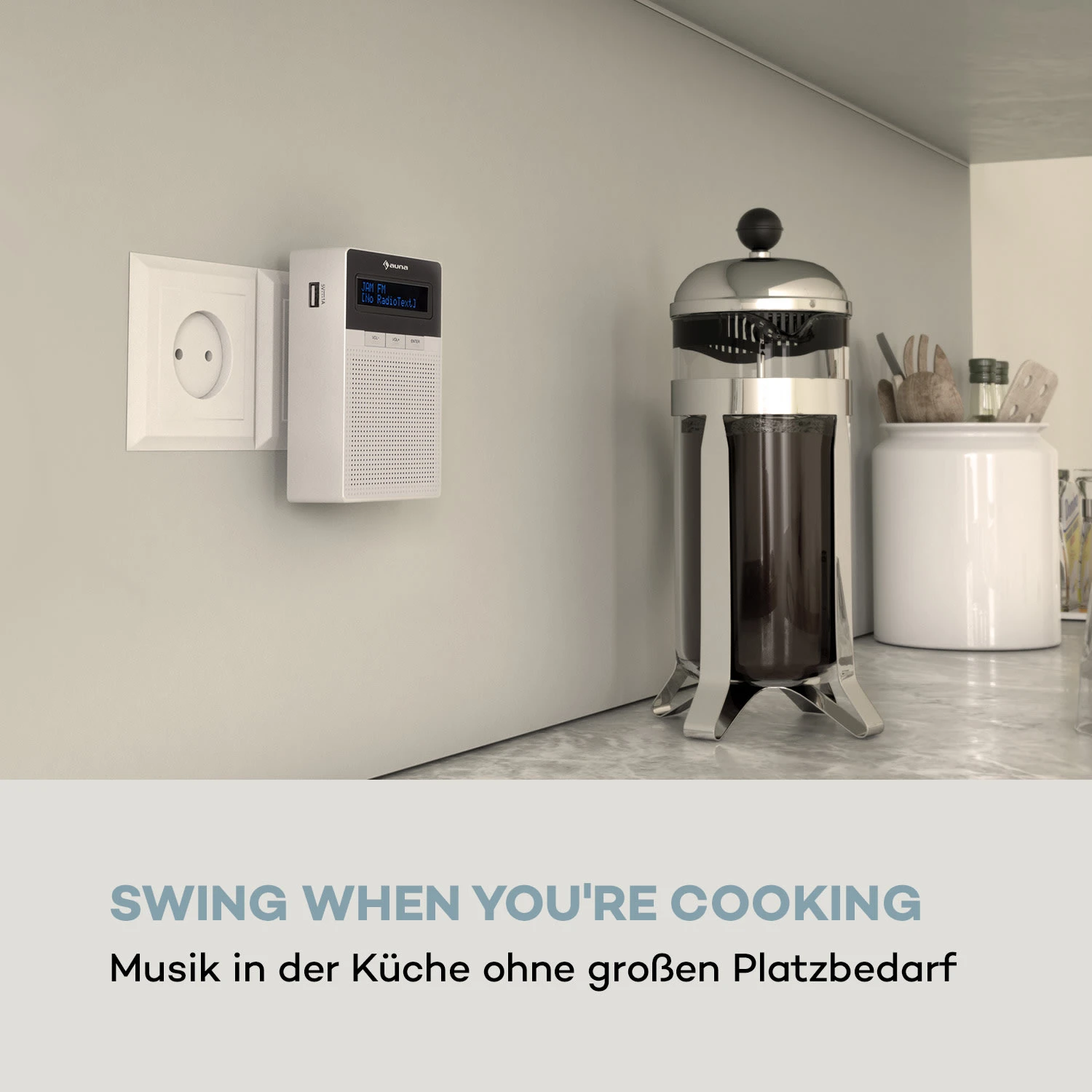 DigiPlug DAB Steckdosen-Radio, DAB+, UKW/PLL, BT, LCD-Display, Weiß 2 DigiPlug DAB Steckdosen-Radio, DAB+, UKW/PLL, BT, LCD-Display, Weiß – Bild 2