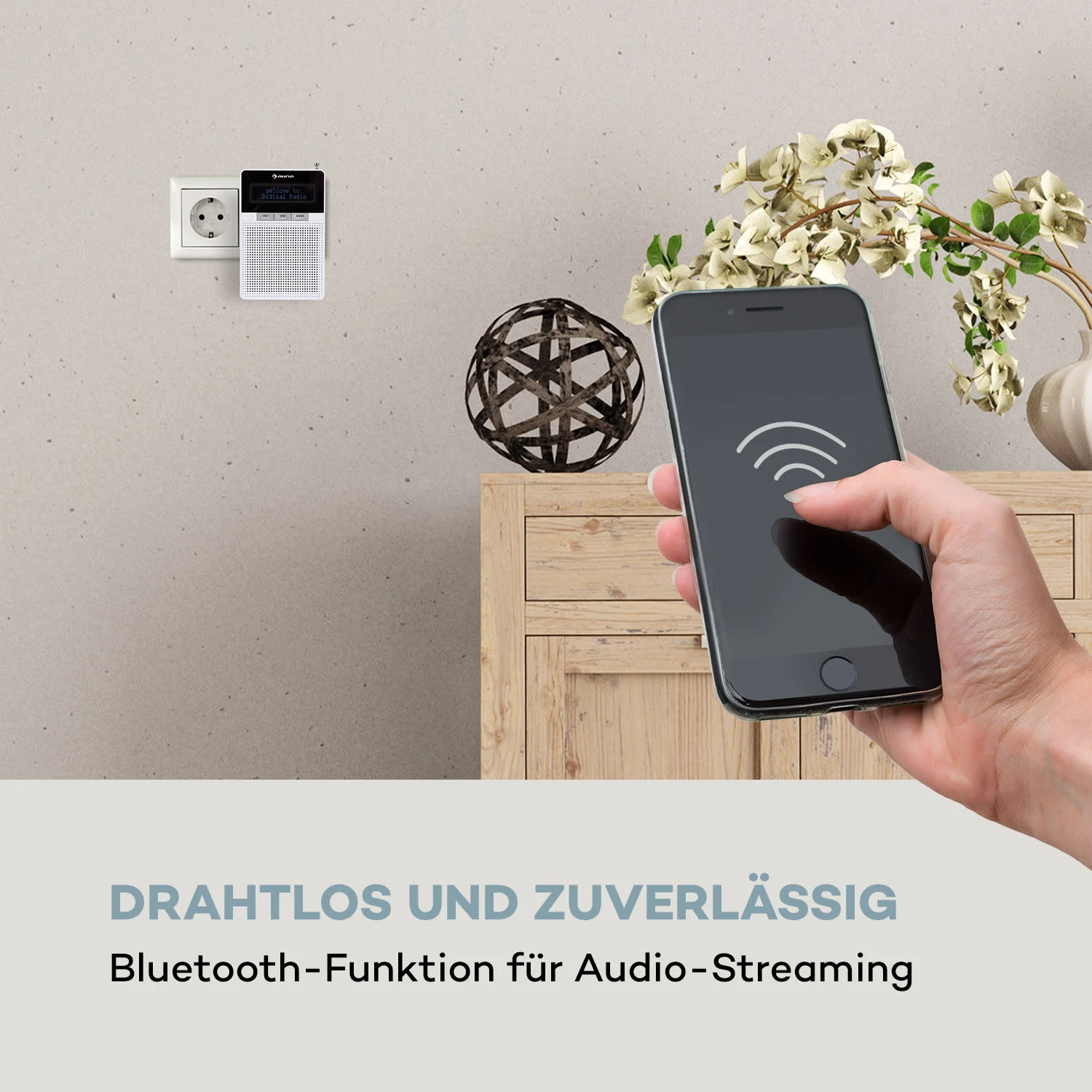 DigiPlug DAB Steckdosen-Radio, DAB+, UKW/PLL, BT, LCD-Display, Weiß 6 DigiPlug DAB Steckdosen-Radio, DAB+, UKW/PLL, BT, LCD-Display, Weiß – Bild 6