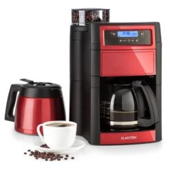 Innovation Home Appliances Store 18 Aromatica II Duo Kaffeemaschine, Integriertes Mahlwerk, 1,25 L, Rot