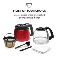 Aromatica II Duo Kaffeemaschine, Integriertes Mahlwerk, 1,25 L, Rot -Innovation Home Appliances Store 10032866 yy 0004 logo Klarstein Aromatica II Duo Kaffeemaschine rot