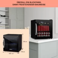 Beersafe L Onyx Kühlschrank 47 Liter 2 Böden Panoramaglastür. -Innovation Home Appliances Store 10032870 de 0006 usp