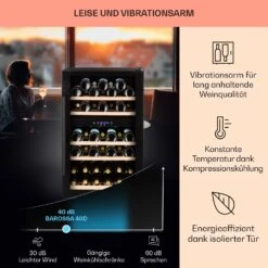 Barossa 40 Duo Weinkühlschrank 2 Zonen 41 Flaschen Glastür Touch LED -Innovation Home Appliances Store 10032924 de 0004 usp
