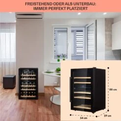 Barossa 40 Duo Weinkühlschrank 2 Zonen 41 Flaschen Glastür Touch LED -Innovation Home Appliances Store 10032924 de 0006 usp