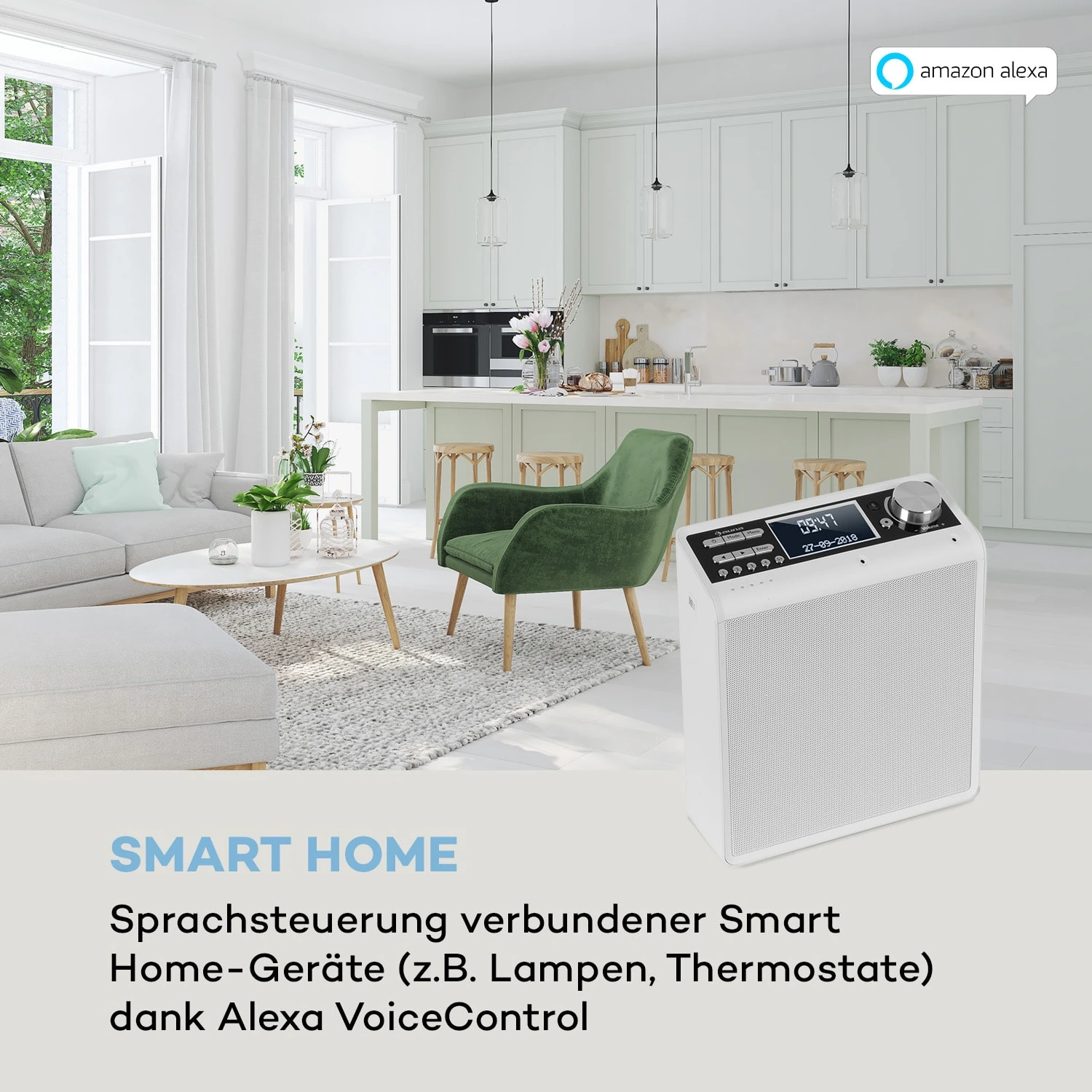 Intelligence DAB+ Küchenradio, Alexa-VoiceControl, Spotify, BT, Weiß 3 Intelligence DAB+ Küchenradio, Alexa-VoiceControl, Spotify, BT, Weiß – Bild 3