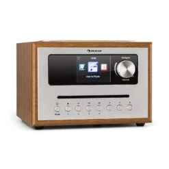 Silver Star CD Cube Radio Bluetooth HCC Display Wood Brown