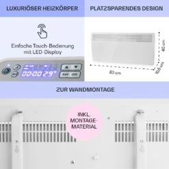 Hot Spot Slimcurve Heizgerät 80x40cm 40m² 2000W 5-40°C LED IP24 Weiß -Innovation Home Appliances Store 10033016 de 0006 usp