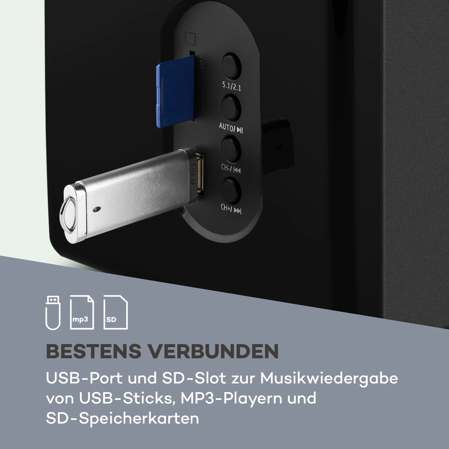 Concept 520 5.1 Lautsprechersystem 75W RMS OneSide Subwoofer BT USB SD 6 Concept 520 5.1 Lautsprechersystem 75W RMS OneSide Subwoofer BT USB SD – Bild 6