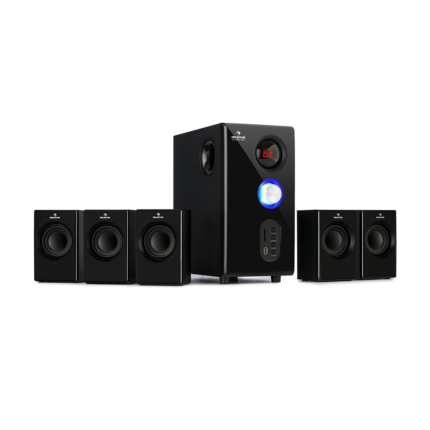 Concept 520 5.1 Lautsprechersystem 75W RMS OneSide Subwoofer BT USB SD 1 Concept 520 5.1 Lautsprechersystem 75W RMS OneSide Subwoofer BT USB SD
