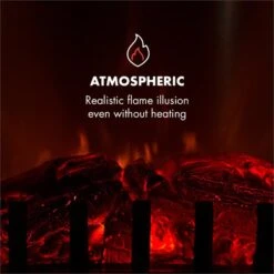 Graz Elektrischer Kamin 1000/2000W Thermostat PanoramaView -Innovation Home Appliances Store 10033094 yy 0005 logo Electric Fireplace Black YH20