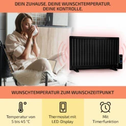 Wallander Ölradiator 800W Thermostat Ölheizung Ultraflach Schwarz 9 Wallander Ölradiator 800W Thermostat Ölheizung Ultraflach Schwarz -Innovation Home Appliances Store 10033101 de 0003 usp