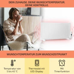 Wallander Ölradiator 1000W Thermostat Ölheizung Ultraflach Weiß 9 Wallander Ölradiator 1000W Thermostat Ölheizung Ultraflach Weiß -Innovation Home Appliances Store 10033102 de 0003 usp