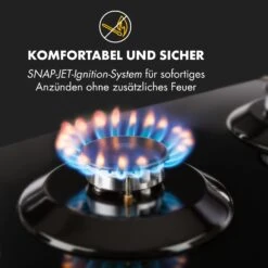 Ignito 5 Zonen Gaskochfeld 5-flammig Sabaf-Brenner Glaskeramik Schwarz -Innovation Home Appliances Store 10033133 de 0006 logo