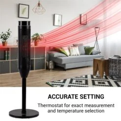 Heat Spike Turmheizgerät 1200/2200W 8h-Timer Thermostat Schwarz -Innovation Home Appliances Store 10033141 yy 0007 logo oneConcept Heat Spike Turmheizgeraet schwarz