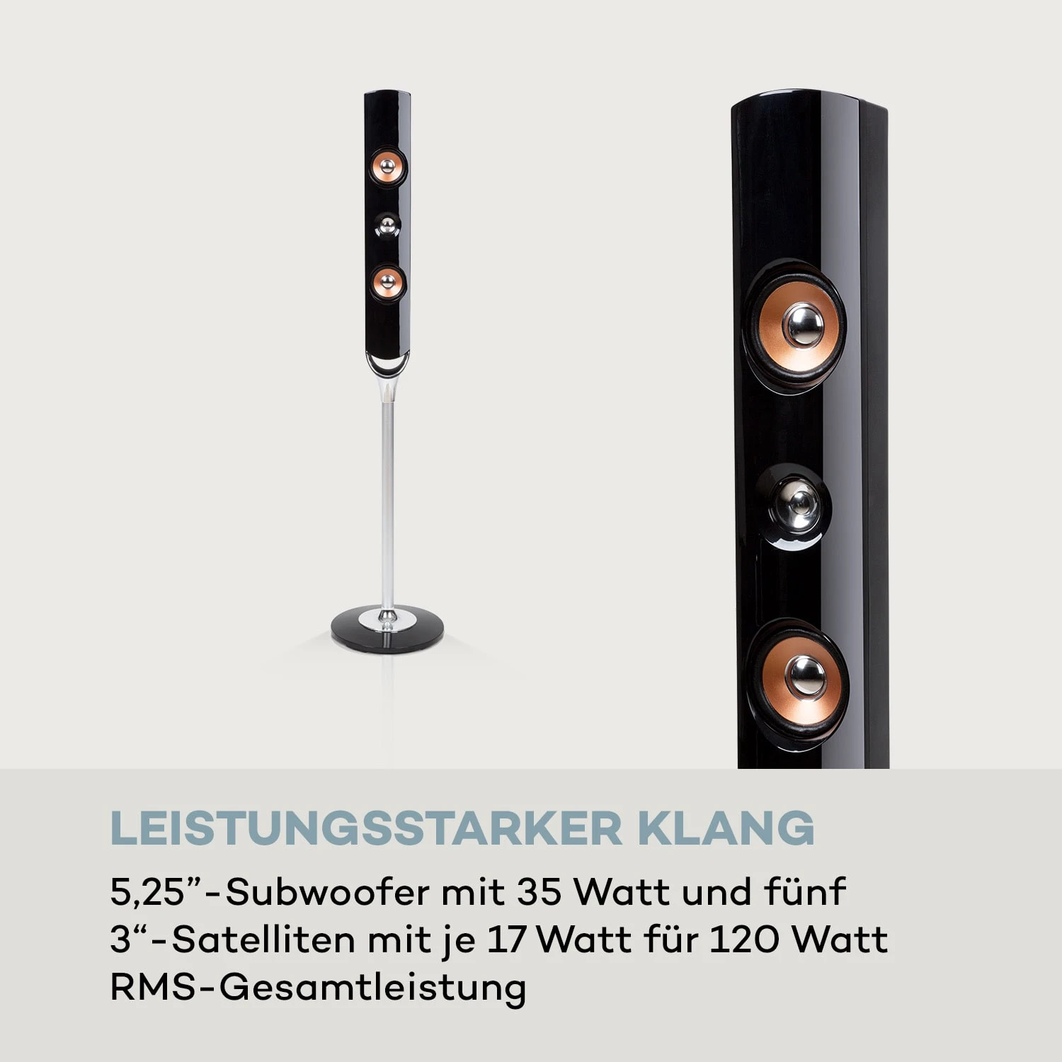 Areal Nobility 5.1-Surround-System 120W RMS BT USB AUX Fernbedienung 3 Areal Nobility 5.1-Surround-System 120W RMS BT USB AUX Fernbedienung – Bild 3