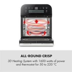 AeroVital Cube Heißluftfritteuse 1600W 12l Timer 16 Programme Schwarz -Innovation Home Appliances Store 10033248 yy 0003 logo Klarstein AeroVital Cube Heissluftfritteuse schwarz reedit