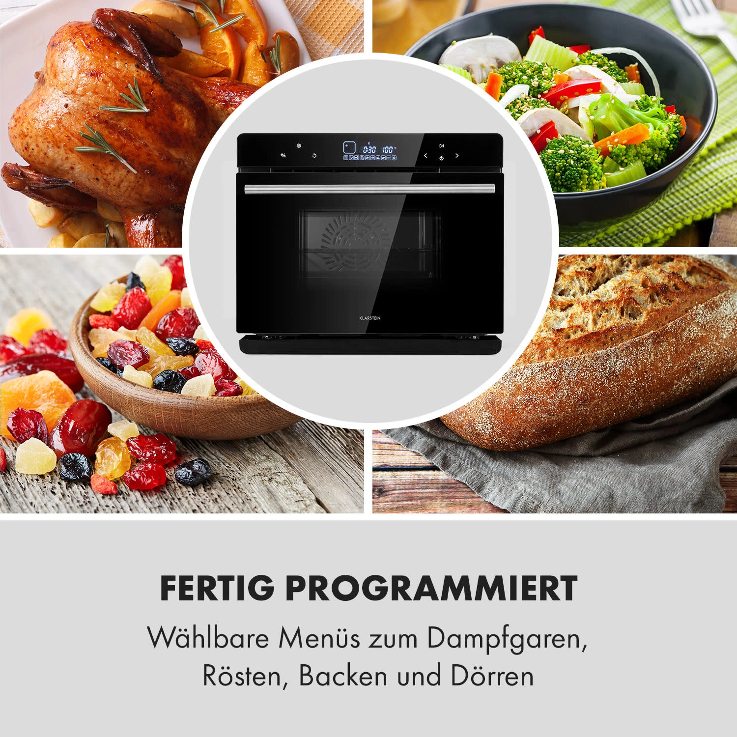 MasterFresh Dampfbackofen 230°C 24l Touch-Bedienfeld Schwarz 7 MasterFresh Dampfbackofen 230°C 24l Touch-Bedienfeld Schwarz – Bild 7