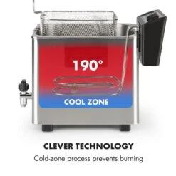 Family Fry Fritteuse 3000W Oil Drain Technology Edelstahl Silber -Innovation Home Appliances Store 10033342 yy 0006 logo Klarstein Family Fry Fritteuse 3000W silber