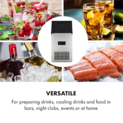 Glacial XL Profi-Eiswürfelmaschine 38kg/d 15l LED Edelstahl Schwarz 13 Glacial XL Profi-Eiswürfelmaschine 38kg/d 15l LED Edelstahl Schwarz -Innovation Home Appliances Store 10033442 yy 0007 logo Klarstein Glacial XL Profi Eiswuerfelmaschine 15 L