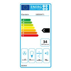 Contempo Neo Unterbau-Abzugshaube 60cm 175m³/h Edelstahl LED Acryl -Innovation Home Appliances Store 10033471 energy label